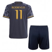 Real Madrid Rodrygo Goes #11 Vonkajší Detský futbalový dres 2023-24 Krátky Rukáv (+ trenírky)